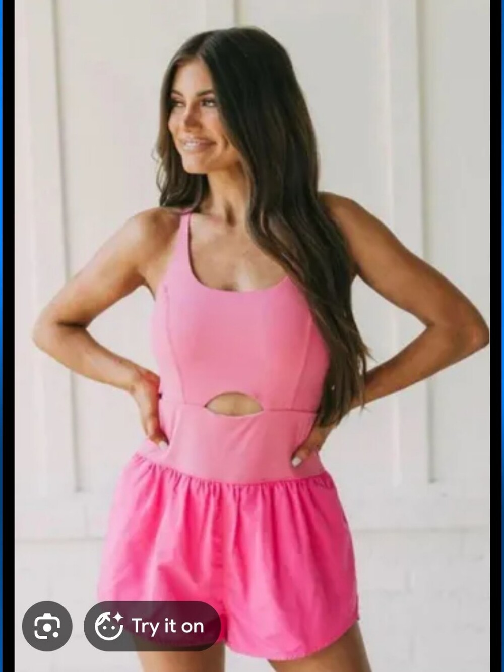 TCEC 2 toned pink athletic romper with front cutout